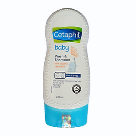 Cetaphil Baby tắm gội hữu cơ Organic - Cetaphil Baby Wash & Shampoo with Organic Calendula Hair & Body 230ml