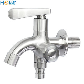 Hình ảnh Vòi củ sen lạnh đa năng Inox 304 Hobby Home Decor CS2 2 đầu xả ren nối 21mm