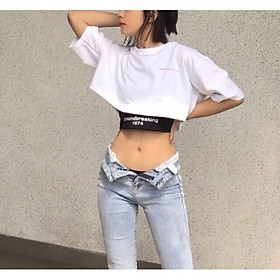 SET ÁO THUN CROPTOP KÈM BRA FORM RỘNG TAY LỠ - ÁO NHÓM CROP NGẮN TAY 16