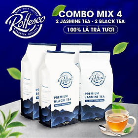 Combo 4 Trà Xanh Lài Và Đen ROFFESCO PREMIUM JASMINE & BLACK TEA 100%