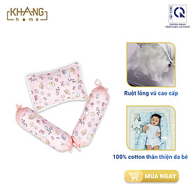 Bộ Gối Lông Vũ Khang Home Dành Cho Trẻ Sơ Sinh Đến 18 Tháng Tuổi - Siêu Êm Ái Và Giữ Nhiệt Tốt - Cho Bé Giấc Ngủ Ấm Ngon PBS