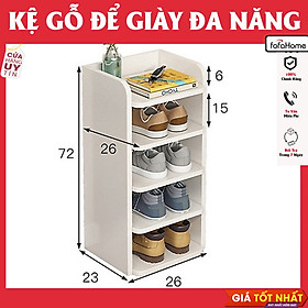 Kệ Để Giày Dép Gỗ Thiết Kế Nhỏ Gọn, Tối Ưu Diện Tích Nhiều Tầng