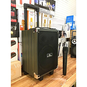 Hình ảnh Loa Kéo Karaoke Bluetooth Kiomic Q8 Vân Gỗ Điều Chỉnh Bass, Treble - Hàng Nhập Khẩu