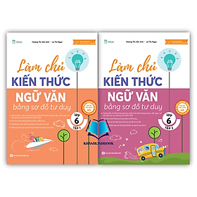Sách - Combo Làm chủ kiến thức Ngữ Văn bằng sơ đồ tư duy lớp 6 - Tập 1 + 2 (MC)