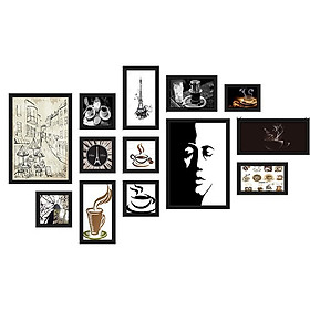 Bộ 13 Khung ảnh Composite Treo Tường Quán Cafe độc đáo KA1306 Miễn phí phụ kiện.