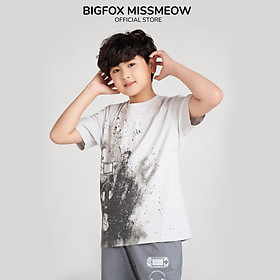 Bộ cộc tay bé trai Bigfox Miss Meow mùa hè chất cotton style Hàn size đại in loang đẹp size 12,13,14,15 40kg 50kg 1933