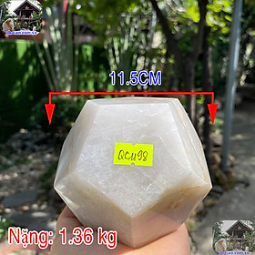 Ý nghĩa 12 mặt của quả cầu đá thạch anh NHA SAN QC1198 - 1.36 Kg (ĐK: 11.5cm)
