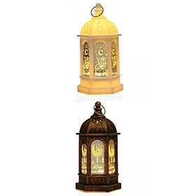 2 Pieces LED Wind Lights Ramadan Lantern Lamp Home Party Garden Decoration