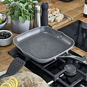Mua BALLARINI - Chảo vuông nướng nhôm chống dính Salina Granititum - 28x28cm - Hàng Chính Hãng