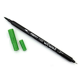 Bút lông hai đầu màu nước Marvy LePlume II 1122 - Brush/ Extra fine tip - Leaf Green (48)