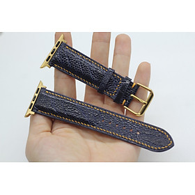 Mua Dây Da Đà Điểu Chính Hãng Thay Thế Cho Dòng Apple Watch  Dây Đeo Da Thật Songhan Leather  Màu Xanh Khóa Kim  BH 6 Tháng AWOT-01