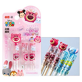 Vỉ 3 Nắp Đậy Bút Chì Disney Tsum Tsum - iiGEN YZ350023 - Gấu Dâu Lotso