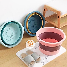 Mua Chậu Ngâm Chân Gấp Gọn Silicon Massage Chân Thư Giãn Size To Thau Gấp Gọn Thông Minh Tiện Ích Gia Đình Cam Homeware