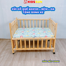 Nôi Cũi 3 Tầng Gỗ Quế Combo 3 Sản Phẩm Giường Cũi Kích Thước [120x80x96cm] Tặng Bánh Xe