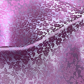 Vải Lụa Tơ Tằm hoa mai màu tím hoa cà, mềm#mượt#mịn, dệt thủ công, khổ vải 90cm