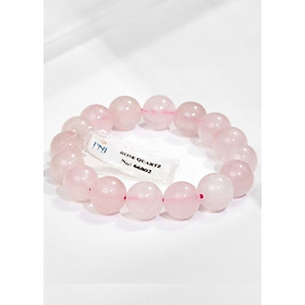 Lắc Tay Thạch Anh Hồng 12MM Gembank Kèm Giấy Kiểm Định