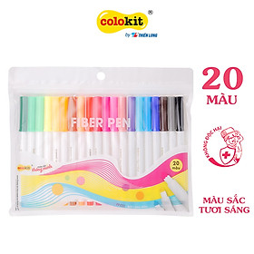 Bút lông màu Fiber Pen Thiên Long Colokit an toàn sử dụng tô màu, vẽ tranh, calligraphy, 20 màu basic FP-C03