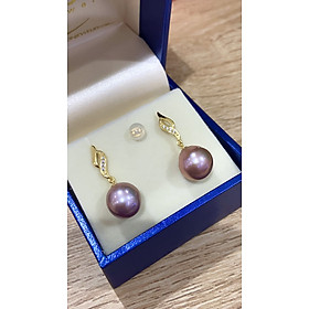 Bông Tai Ngọc Trai Edison Ánh Tím  - MOON Jewelry