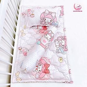 Bộ gối nệm cho bé cao cấp Katina House, vải tencel 60s gòn lông vũ êm ái, bóng mượt mát lạnh