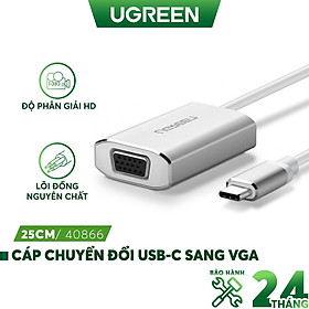 Cáp chuyển đổi USB type C sang VGA dài 25cm UGREEN CM114 40866 - Hàng chính hãng