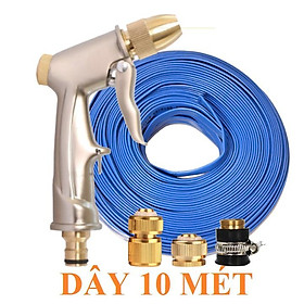 Mua Bộ dây vòi xịt nước rửa xe  tưới cây . tăng áp 3 lần  loại 7m  10m 206701-1 đầu đồng  cút đồng  + tặng mở chai