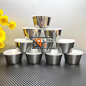 Khuôn Bánh Flan Inox Không Gỉ - Combo 10 khuôn đường kính 7 cm x cao 4cm (Có Nắp). Dụng cụ hộp chứa đựng thưc phẩm nhỏ gọn cho trẻ nhỏ an toàn cho sức khoẻ