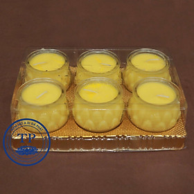 Mua Combo 6 chiếc NẾN CỐC HOA SEN MÀU VÀNG  THỜI GIAN CHÁY 24H TM121136