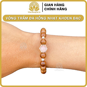 Vòng tay đá tự nhiên khoen bạc 925 phong thủy trầm hương HÀ XÁ vòng đeo tay cặp đôi nam nữ mệnh kim mộc thủy hỏa thổ may mắn tài lộc