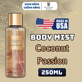 Body Mist Victoria Secret Chính Hãng Coconut Passion, Xịt Thơm Body Toàn Thân Hương Nước Hoa 250ml
