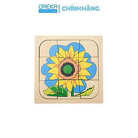 Đồ chơi trẻ em Oreka Montessori Ghép hình thực vật: Sự phát triển của Hoa hướng dương - 0610800