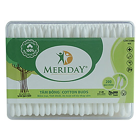 Tăm Bông Meriday Bông Bạch Tuyết TP156 (200 Que)