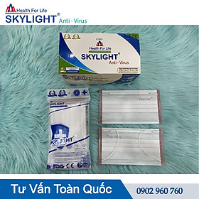 Khẩu trang y tế Skylight 4 lớp - màu Trắng có viền Hộp 50 cái