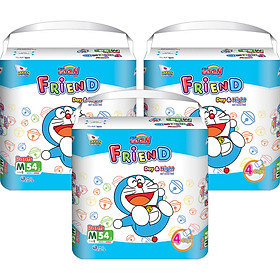 Combo 3 Bịch Tã Quần Goon Friend Doremon Mới Gói Cực Đại M54 (7Kg ~ 12Kg)