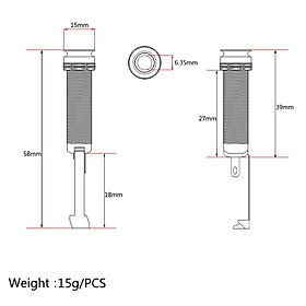 2-5pack 6.35mm 1/4 