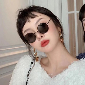 Kính râm Mắt tròn đen thiết kế đơn giản
