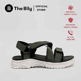 Giày Sandal Nam The Bily Quai Chéo Đôi -  Đế Trắng Lót Đen Màu Xám BLDTMD02