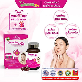 Viên uống USADENALI Canadas Collagen Eva++ bổ sung Glutathione, vitamin E chống oxy hóa, ngăn ngừa lão hóa - Hộp 30v