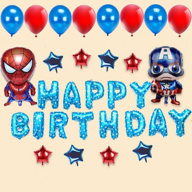 Set trang trí sinh nhật chủ đề siêu anh hùng 31 chi tiết 