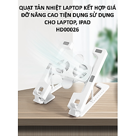 Mua Quạt tản nhiệt laptop kết hợp giá đỡ nâng cao tiện dụng sử dụng cho Laptop  IPAD HD00026