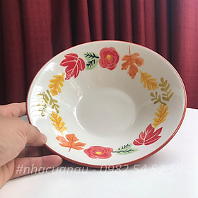 Mua Bát Tô Sứ ăn mì họa tiết Hoa Lá Bốn Mùa dáng tô loe cho mì ramen  bún  phở có thể kết hợp 4 tô làm quà tặng Tân Gia