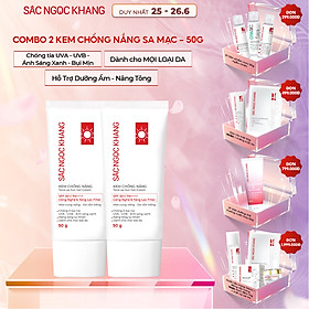 Combo 2 Kem Chống Nắng SẮC NGỌC KHANG 50G chống nắng phổ rộng với 6 màng lọc Filter