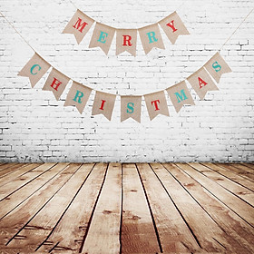 Merry Christmas Burlap Bunting Banner Hanging Garland Xmas Hanging Decor