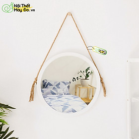 Gương Tròn Treo Tường - Circle Mirror D50 - Thiết Kế Dây Treo Sang Trọng - Đường Kính 50cm - Có 3 màu lựa chọn