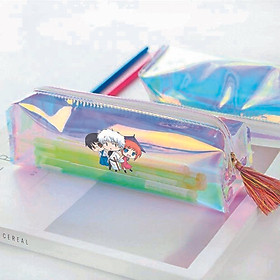 Hộp bút trong hologram IN HÌNH Gintama - Linh Hồn Bạc anime chibi