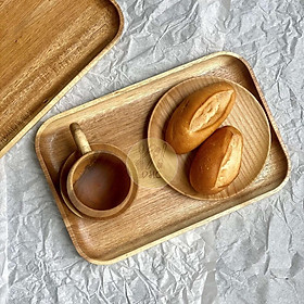 Mua Khay gỗ Keo chữ nhật nguyên khối (30x20) thủ công   đẹp mắt  sang trọng  đa dụng