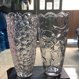 Bình bông lọ hoa pha lê trắng trong CAO CẤP 25cm