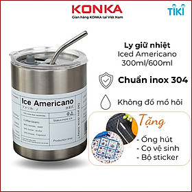 Ly giữ nhiệt Americano 600ml 300ml, cốc giữ nhiệt đến 12 giờ không đổ mồ hôi, chuẩn inox 304, nhiều màu lựa chọn - Hàng nhập khẩu