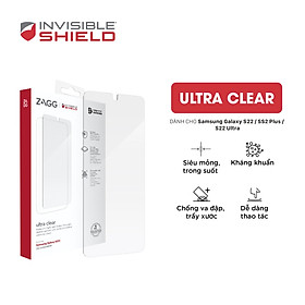 Miếng dán màn hình InvisibleShield Ultra Clear dành cho Samsung Galaxy S22 series - Hàng chính hãng