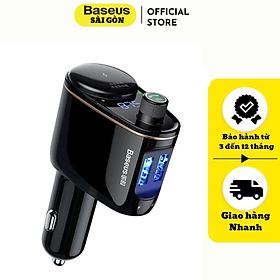 Bộ tẩu sạc trên xe hơi Baseus Locomotive Bluetooth MP3 Vehicle Charger S06- Hàng chính hãng