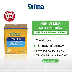 Men tiêu hóa Bifina Nhật Bản - Hỗ trợ giảm táo bón,tiêu chảy, rối loạn tiêu hó - Loại EX hộp 60 gói